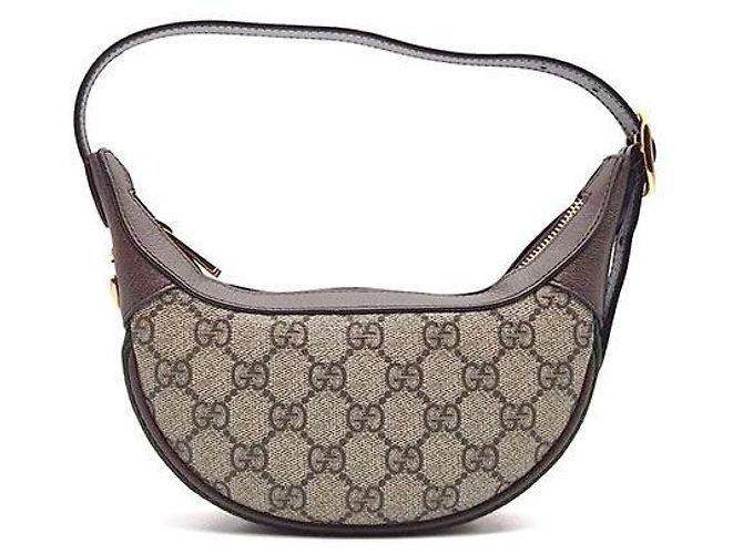 Gucci Bolsa Hobo Mini Ophidia GG Supreme Marrom