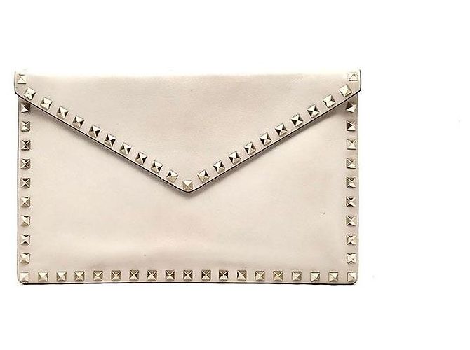 Valentino Rockstud Umschlagtasche Weiß