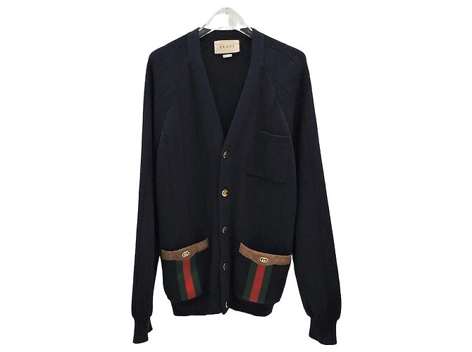 Gucci Strickjacke aus Wollmischung mit Web-Detail