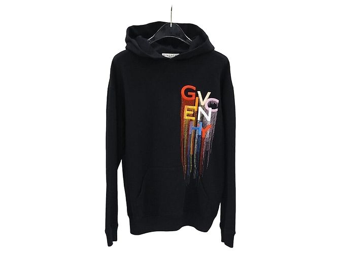 Givenchy Multicolor Embroidered Logo Hoodie Silvery