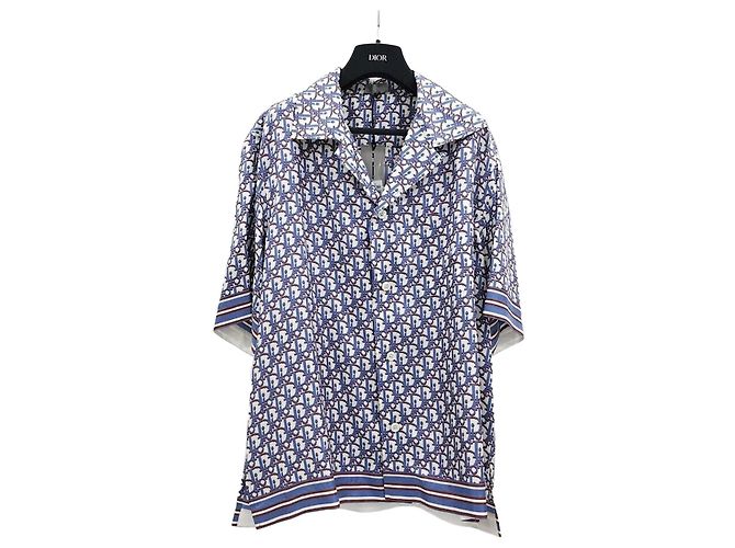 Dior Camicia in seta Oblique Pixel stile hawaiano Multicolore