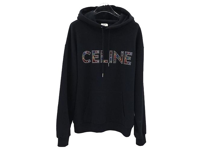 Céline Kapuzenpullover mit Strass Schwarz 