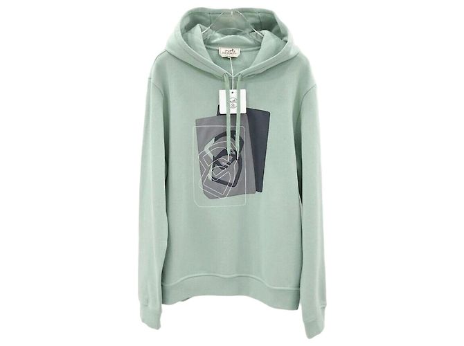 Hermès Capuz com detalhes em couro Branco