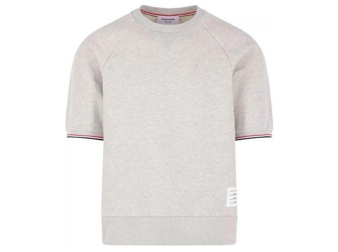 Thom Browne Kurzärmeliges Sweatshirt aus Baumwoll-Piqué-Loopback