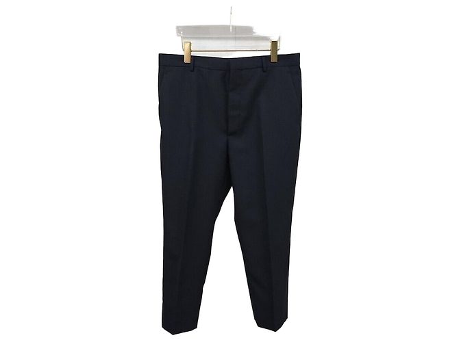 Prada Wool Blend Pants Navy Blue 