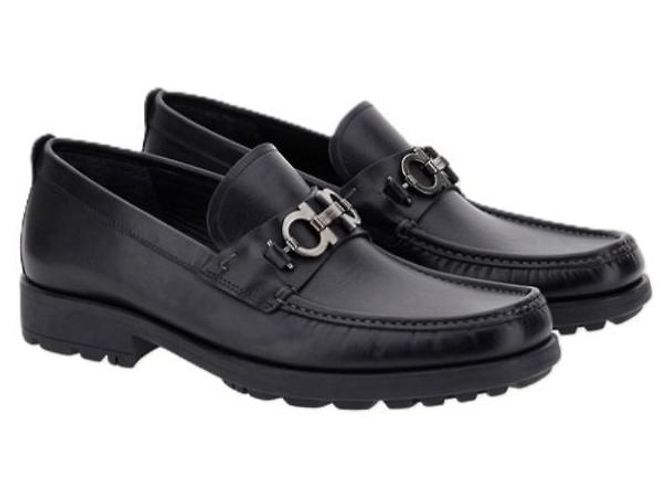 Salvatore Ferragamo Mocasines Gancini #EEE Negro