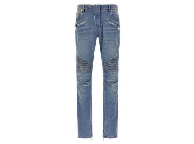 Balmain Denim Slim Fit Biker Pants