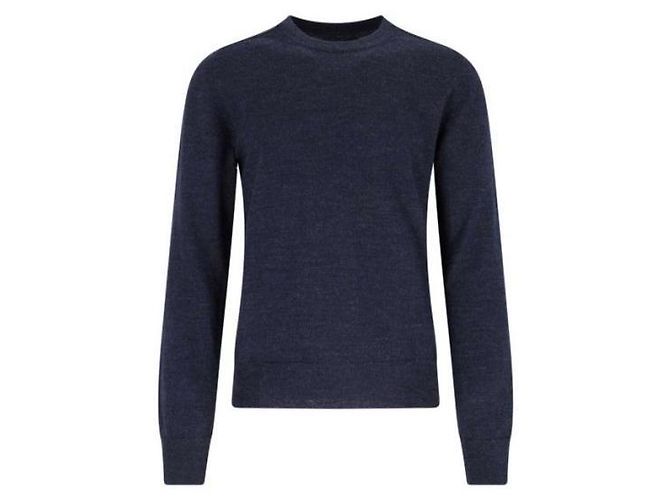 Maison Martin Margiela Elbow Patch Wool Sweater Blue