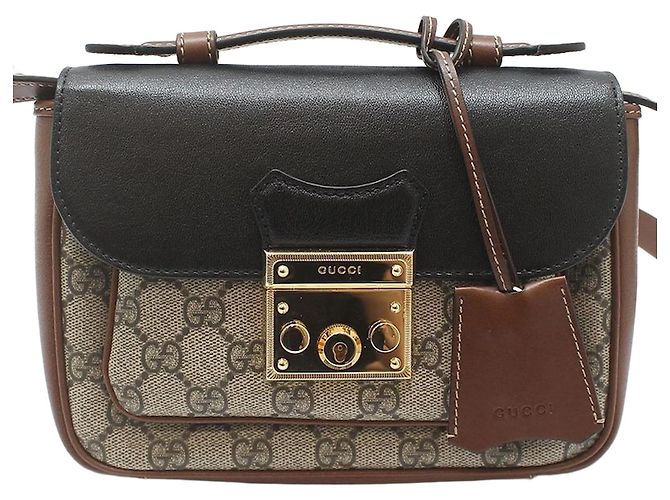 Padlock Gucci Mini borsa a tracolla con manico e lucchetto Marrone 