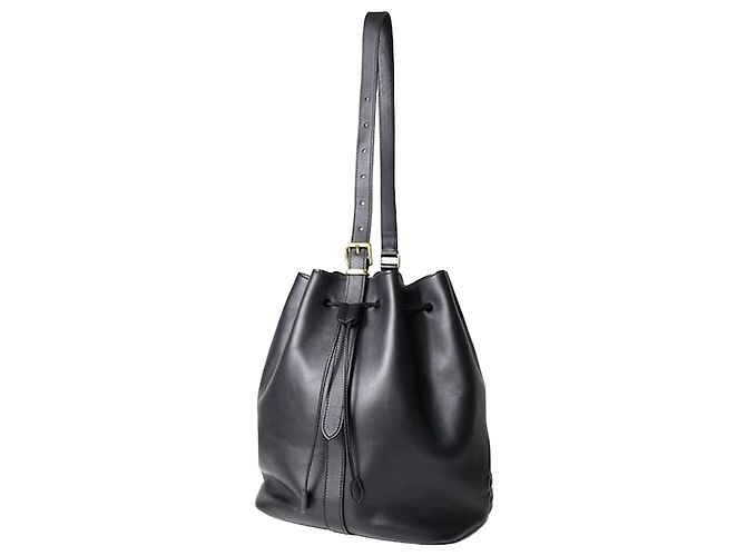 Miu Miu Leder-Beuteltasche Schwarz 