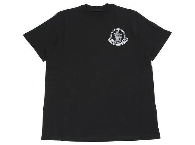 Moncler Baumwoll-T-Shirt mit Logo Schwarz 