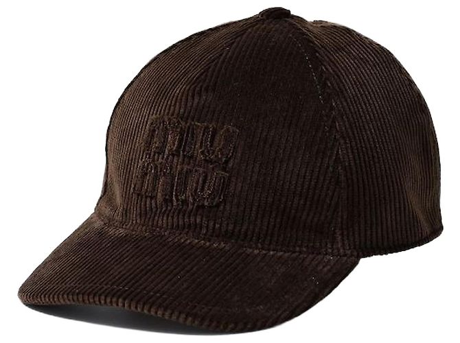 Miu Miu Baseballkappe aus Samt Schwarz 