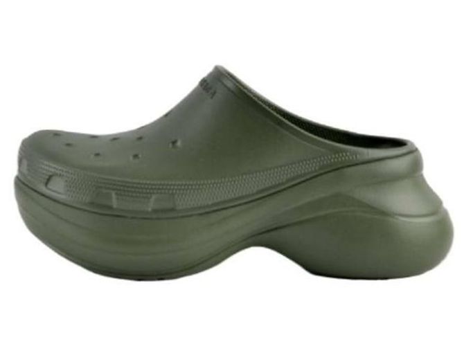 Balenciaga Croc Mules Slippers Green