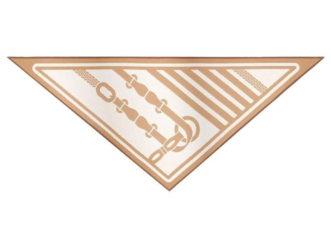 Hermès Cachecol triangular de dupla face Laranja 