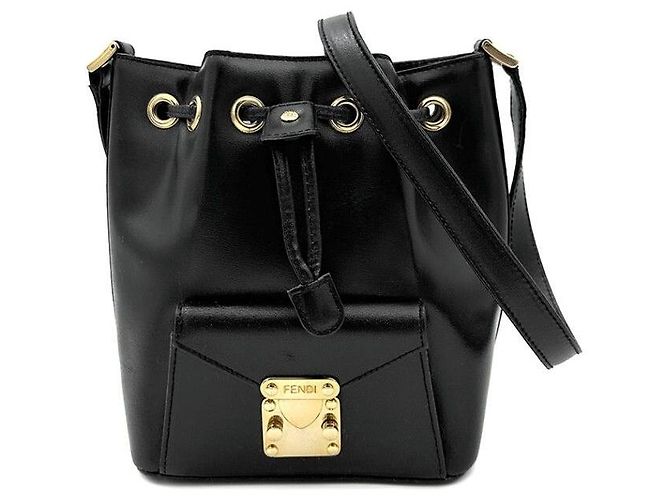 Fendi Borsa a secchiello in pelle Nero