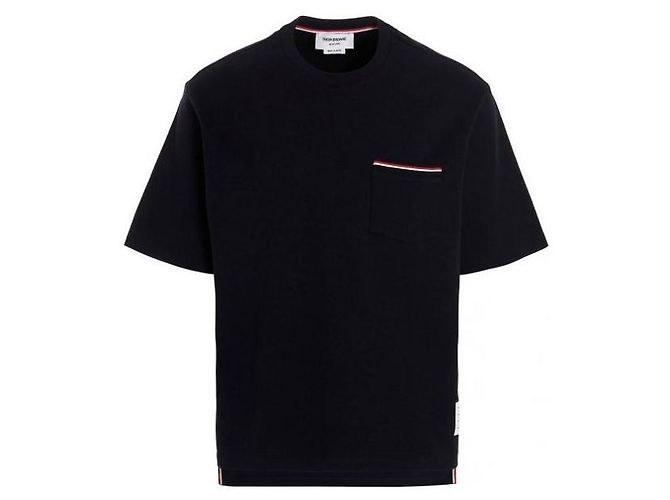 Thom Browne Camiseta oversized de algodón con bolsillo
