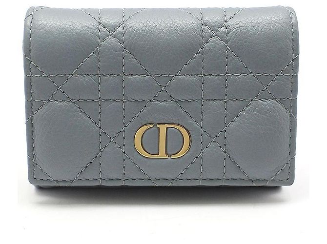 Dior Cloud Blue Cannage Calfskin Card Wallet