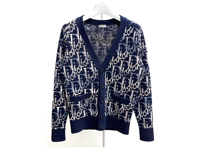 Dior Oblique Jacquard Cardigan Blau