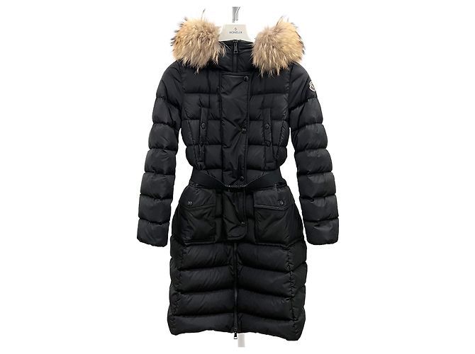 Moncler Chloe Long Down Jacket Logo Black Size