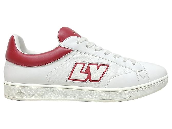 Louis Vuitton Zapatillas Luxembourg en piel roja con logo LV