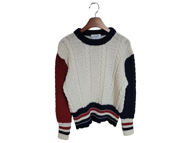 Thom Browne Funmix Tweed Wollstrick Silber
