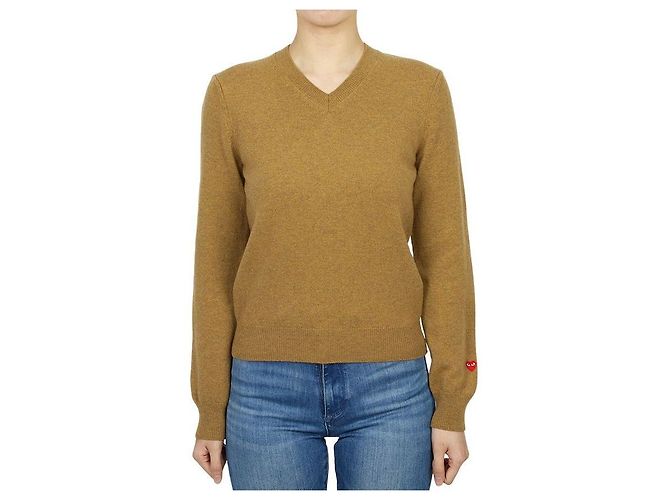 Comme Des Garcons Mini Red Wappen Strickmode für Damen AZ Orange