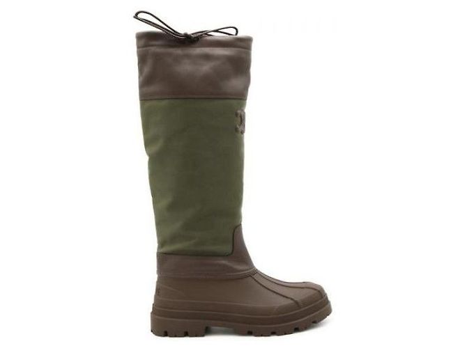 Céline Hohe Stiefel aus Nylon und Kalbsleder Braun