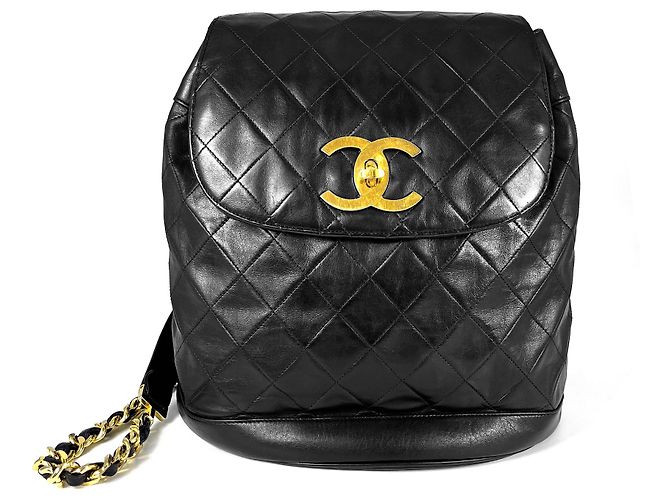 Chanel Lambskin Backpack Black