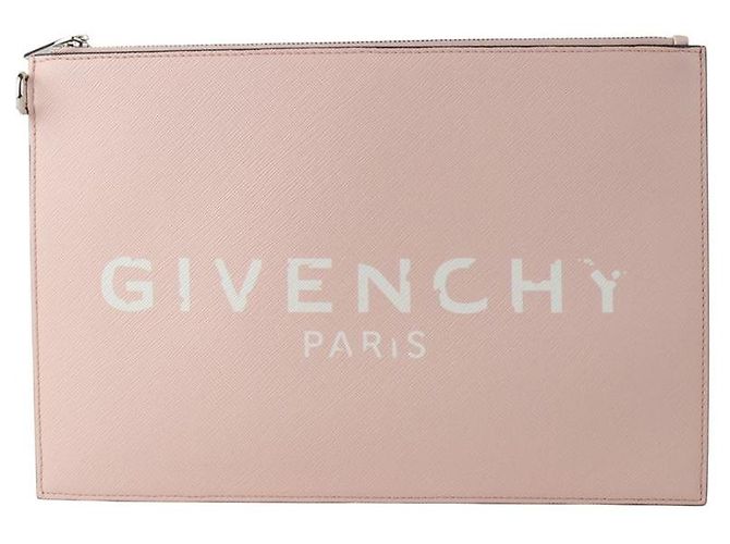 Givenchy Rosa Leder Clutch mit Vintage-Logo Pink