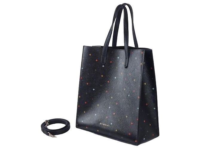 Givenchy Bolsa Tote Vertical de Ombro em Couro Saffiano Prata