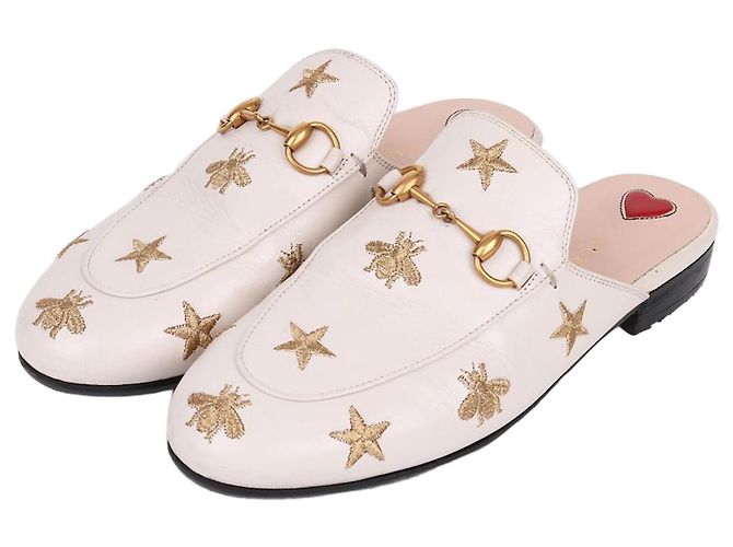 Gucci Mocassins White Bee avec mors de cheval Blanc