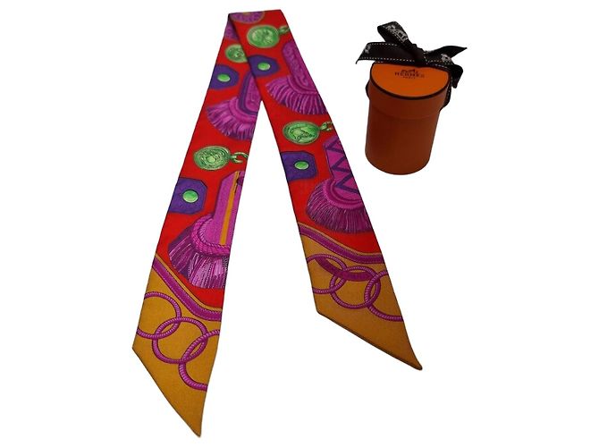 Hermès Sciarpa Twilly (Qualità da Esposizione, Seta) Multicolore