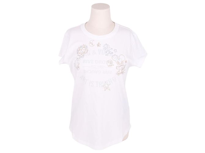 Zadig & Voltaire Camiseta branca com múltiplas estampas para mulher Branco