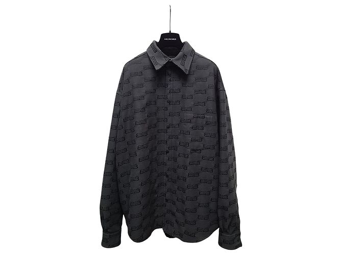 Balenciaga Jaqueta acolchoada com monograma BB Logo em cinza escuro e preto Marrom
