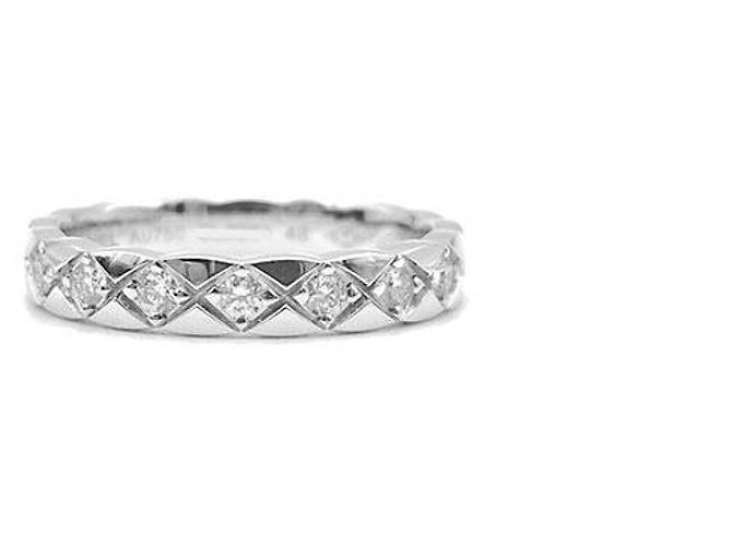 Chanel Anello Coco Crush Diamond Mini Bianco 