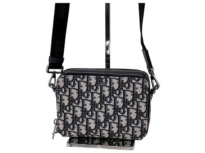 Dior Pochete transversal com zíper em jacquard Oblique Multicor