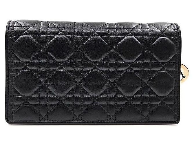 Bolsa transversal Christian Dior Cannage Chain Preto
