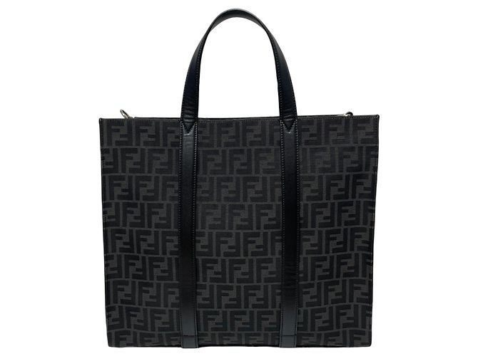 Fendi Borsa Shopper e Borsa a Spalla FF Jacquard Nero