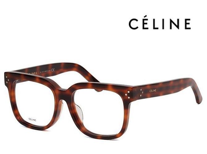 Céline Square Oversized Tortoiseshell Acetate Glasses Asian Fit Red