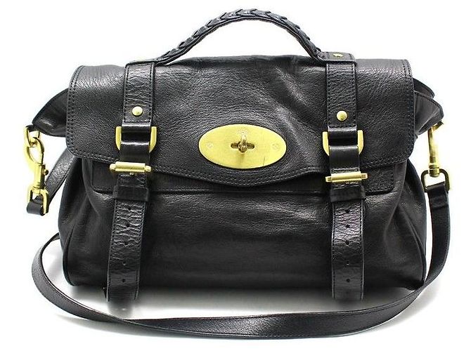 Mulberry Borsa a spalla Alexa in pelle nera Nero