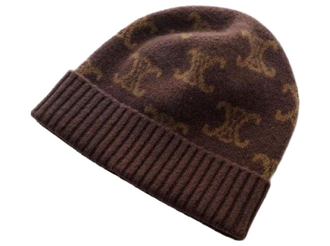 Céline Gorro de lã Monogram Preto