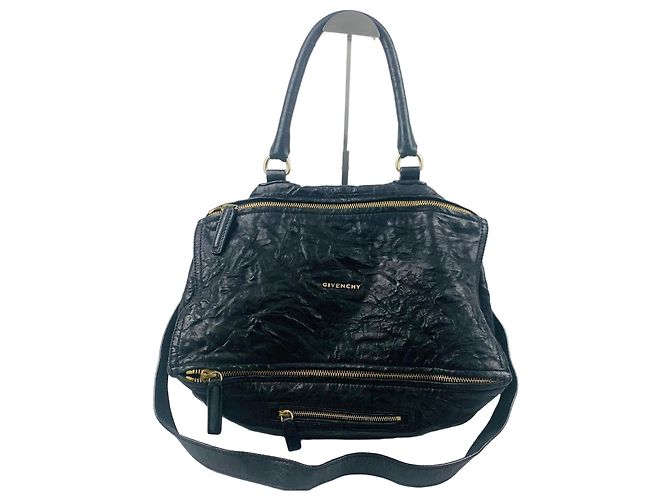 Bolsa de ombro grande preta amassada Givenchy Preto