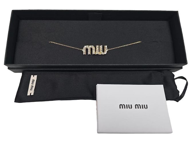 Miu Miu Pulseira de cristal Dourado