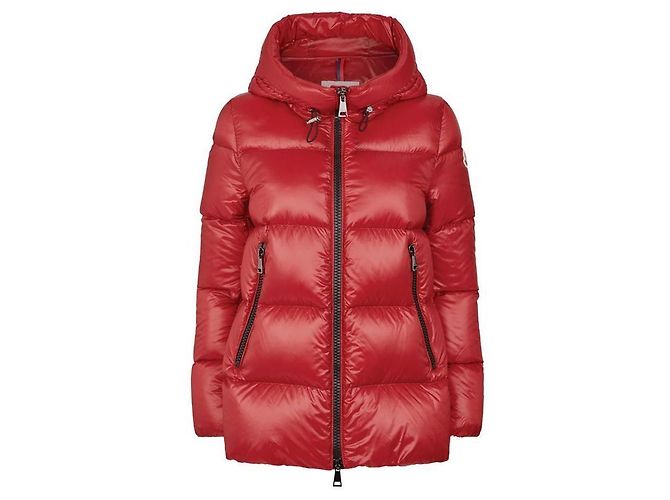 Jaqueta acolchoada com capuz Moncler Seritte Vermelha Vermelho