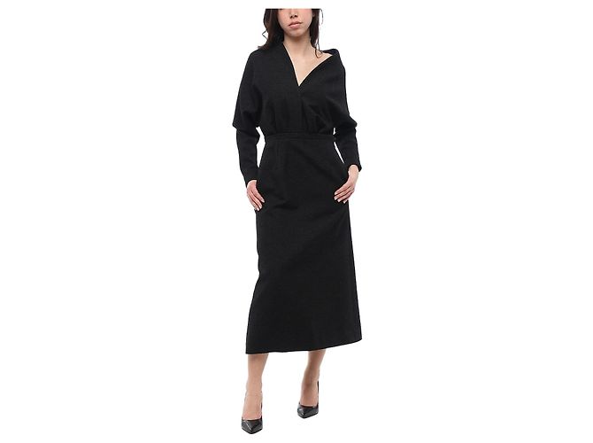 Dior Refurbished Product Wool Blend Shoulder Dress Black
