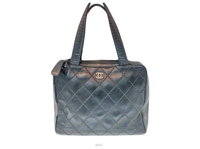 Chanel Wild Stitch Kurzschultertasche oder Tragetasche No. Schwarz