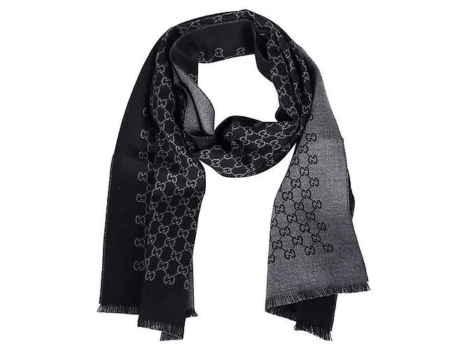 Gucci Sciarpa in lana jacquard bicolore Marrone