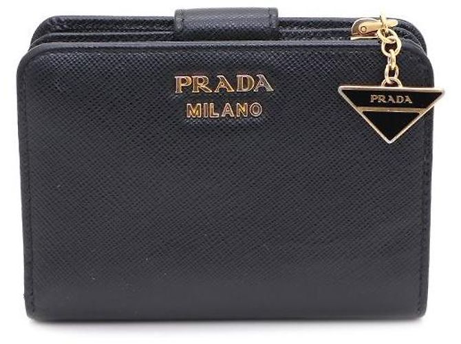 Prada Cartera Saffiano Logo Negra Negro