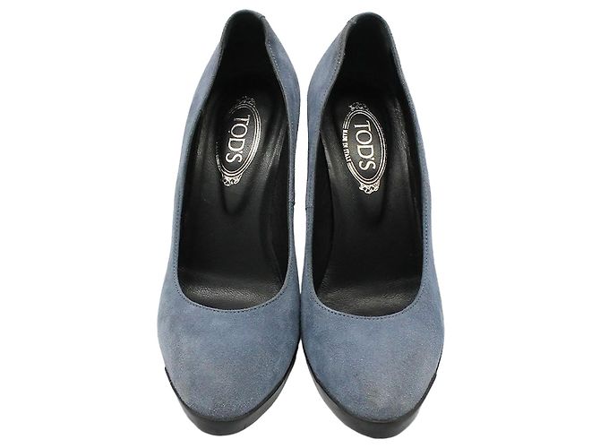 Tod's Scarpins de salto alto em camurça azul
