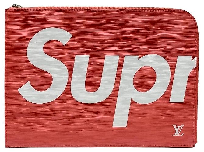 Louis Vuitton Supreme Red Epi Clutch Bag